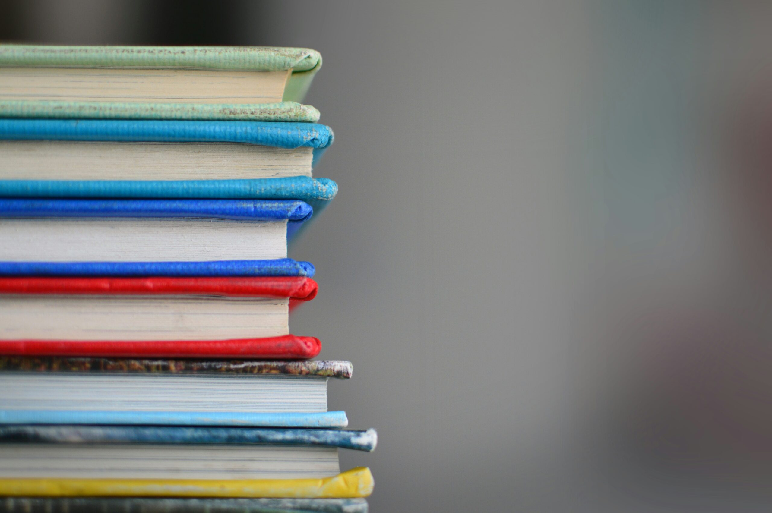 Books arranged for study and learning